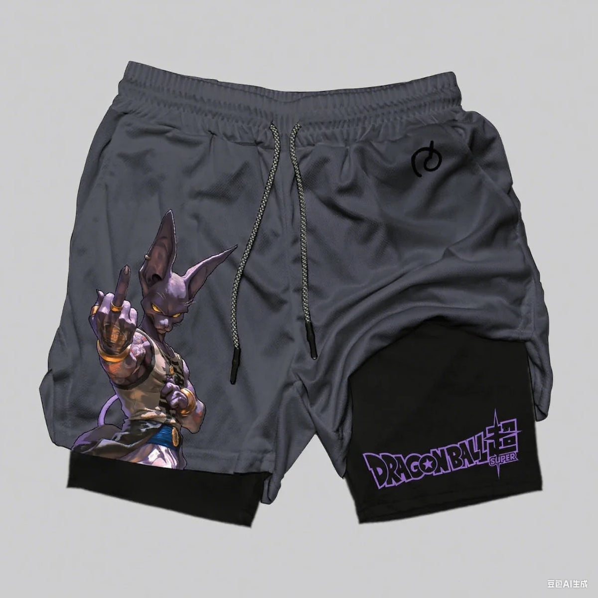 Dragon Ball Goku Anime Gym Shorts Men Double-layer 2-in-1 Sports Pants New Summer Japanese Cartoon Print Beach Pants Streetwear