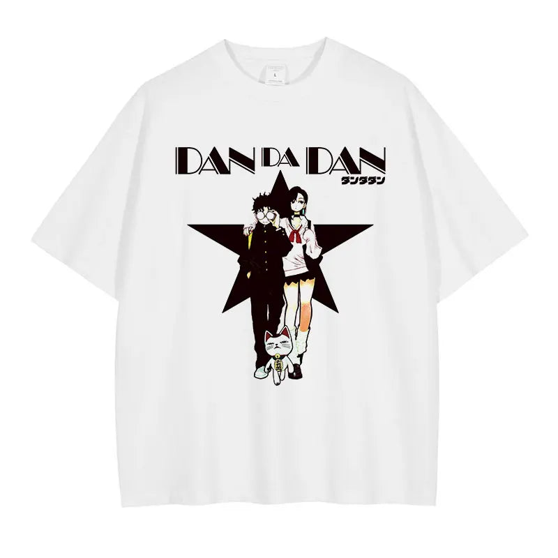 DanDaDan: T Shirt Oversized Vintage Washed Dandadan T-shirts Streetwear Retro Manga Ayase Momo Takakura Ken