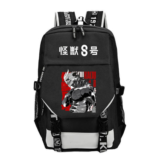 Kaiju No 8: Cartoon Print Backpack Teenage Street Cool Zipper Schoolbag School Supplies Student Gifts