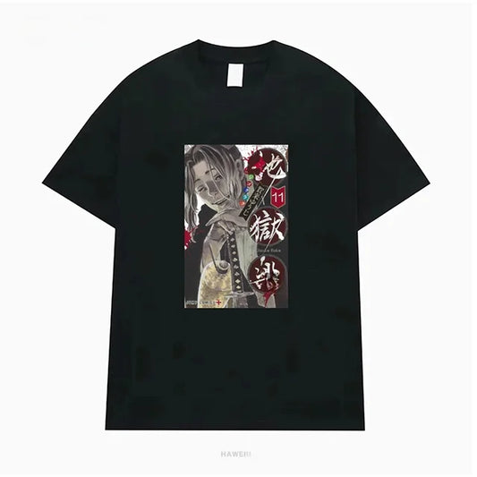 Hell's Paradise: Jigokuraku Short Sleeve T-Shirt Anime Cartoon Print Breathable Cotton Youth Fashion Summer Wear