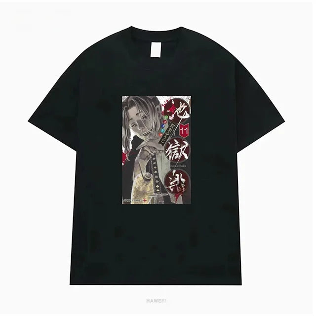 Hell's Paradise: Jigokuraku Short Sleeve T-Shirt Anime Cartoon Print Breathable Cotton Youth Fashion Summer Wear