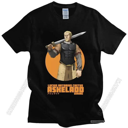 Vinland Saga: Askeladd O-Neck Cotton T-Shirt Japan Adventure Fiction Anime Manga Tee Fan Streetwear