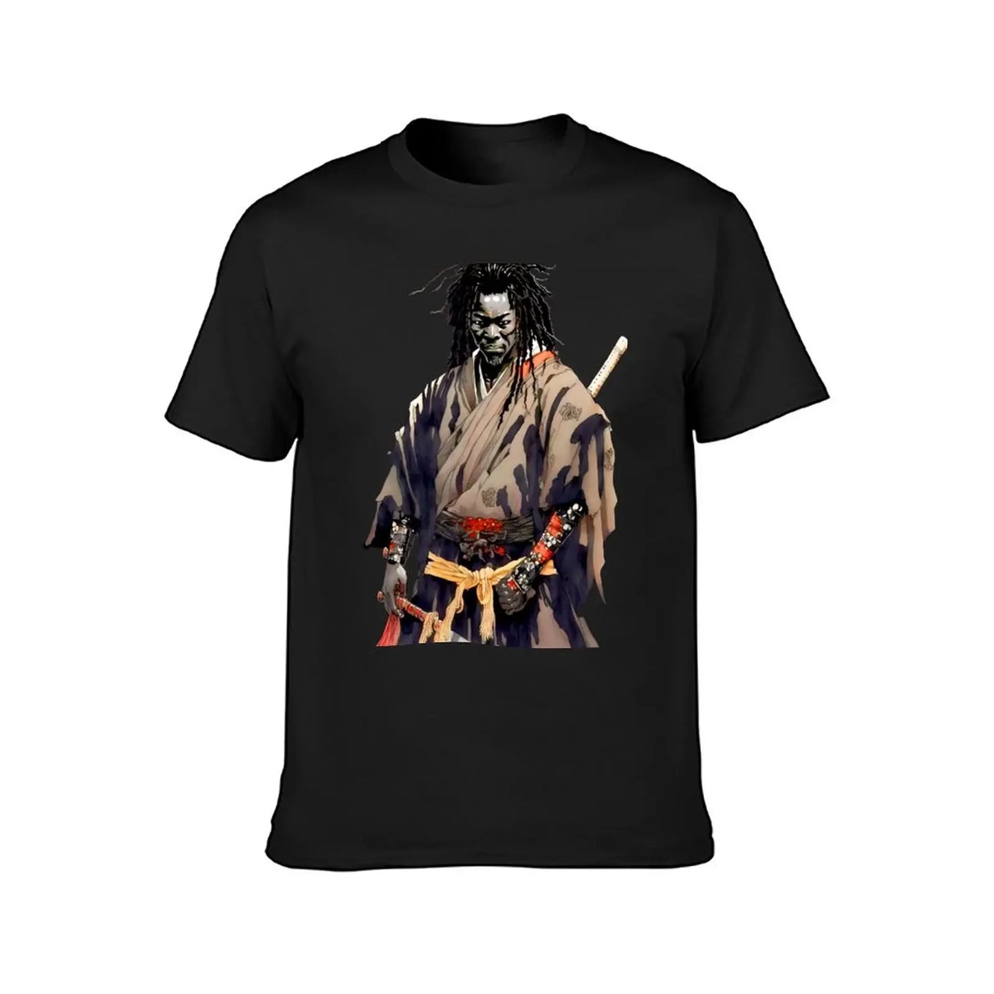 Afro Samurai: New Yasuke Black Samurai in 1579 Feudal Japan No. 4 on a Dark Background T-Shirt t-shirts man vintage t shirt mens t shirts pack