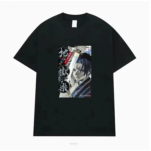 Hell's Paradise: Jigokuraku Short Sleeve T-Shirt Anime Cartoon Print Breathable Cotton Youth Fashion Summer Wear