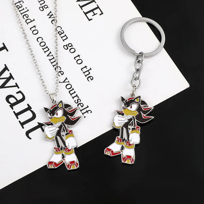 Sonic the  Hedgehog: Shadow The Hedgehog Pendant Character Necklace OR Keychain