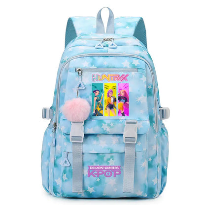 KPop Demon Hunters: Student Backpack Large Capacity Schoolbag Teenagers Student Backpack Women's Travel Laptop Bagpack