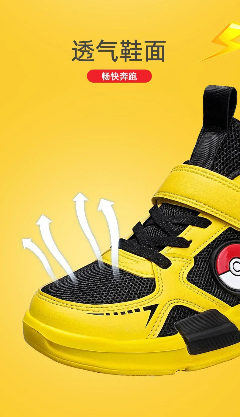 Pokemon: Pikachu  Children Cartoon Sports Shoes Fashion Anime Boy Girl Sneakers Student Casual Running Shoe Breathable Lightweight