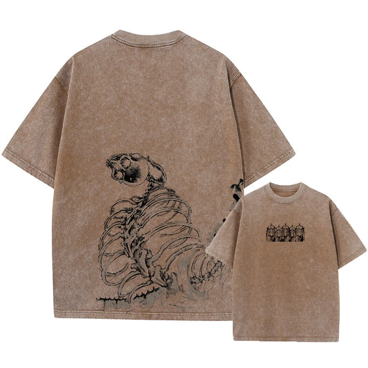Attack On Titan :T-Shirt Hip Hop Streetwear Graphic Print Oversize Tshirt Short Sleeve Cotton Loose Vintage Tops