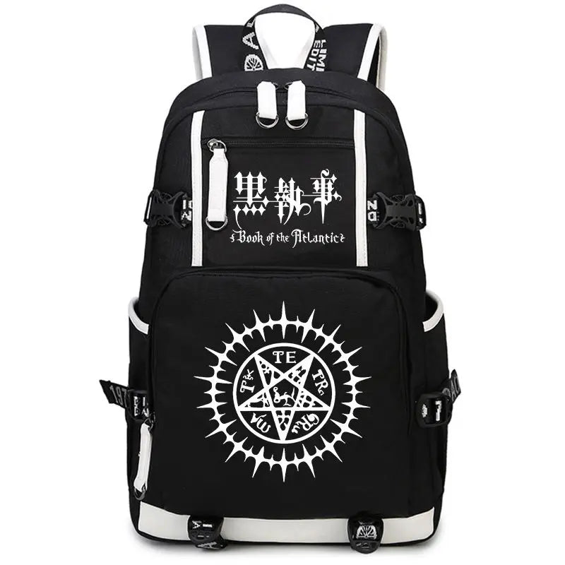 Black Butler: USB Backpack Book Bag Casual Travel Computer Men Women Girl Boys Cosplay Bag Schoolbag Laptop Bags