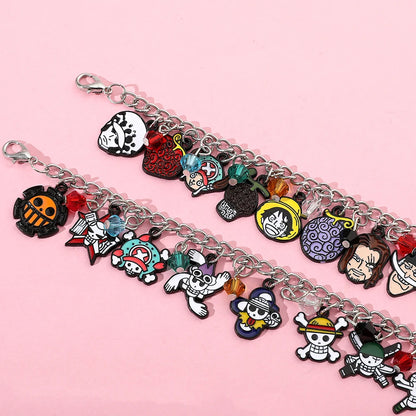 One Piece: Bracelets Anime Cartoon Monkey D. Luffy Pirate Pendant Chains Fashion Charms Bracelet for Women Jewelry Party Gifts
