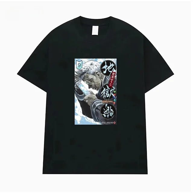 Hell's Paradise: Jigokuraku Short Sleeve T-Shirt Anime Cartoon Print Breathable Cotton Youth Fashion Summer Wear