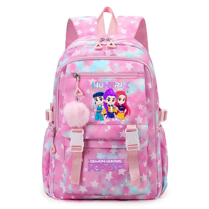 KPop Demon Hunters: Student Backpack Large Capacity Schoolbag Teenagers Student Backpack Women's Travel Laptop Bagpack