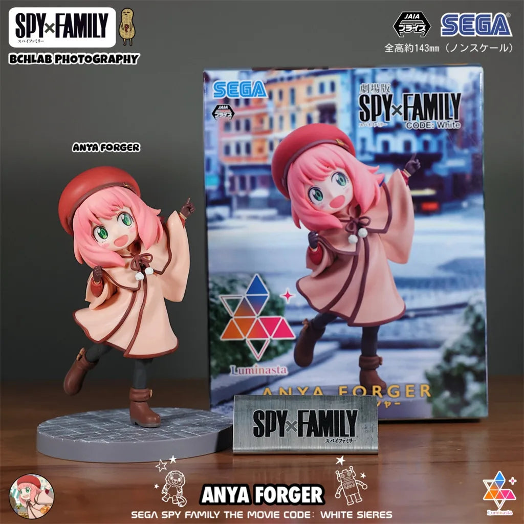 Spy x Family: Official SEGA Toy PM Series CODE White Movie Winter Outfit Statue Model Anya Yor Loid Forger Figure Anime Collectible