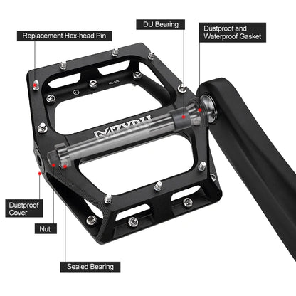 Yowamushi Pedal: MZYRH  Bike Pedals MTB Pedal Aluminum Bicycle Wide Platform Flat Pedals 9/16"  Sealed Bearing Bicycle Pedals