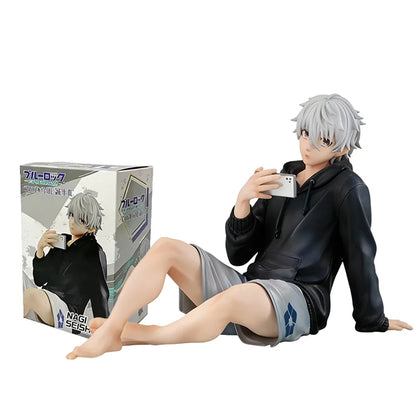 Blue Lock Nagi Seishiro Anime Figure Sitting Figurine PVC Collectible Model Kids Doll Toys Gifts