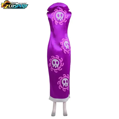 One PIece: Costume de Cosplay reine Boa Hancock, robe Kimono Anime, cape Cheongsam pour femmes, ensemble Cheongsam de carnava