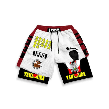 Hajime No Ippo: Custom Gym Compression Shorts Running Workout GYM Summer Shorts