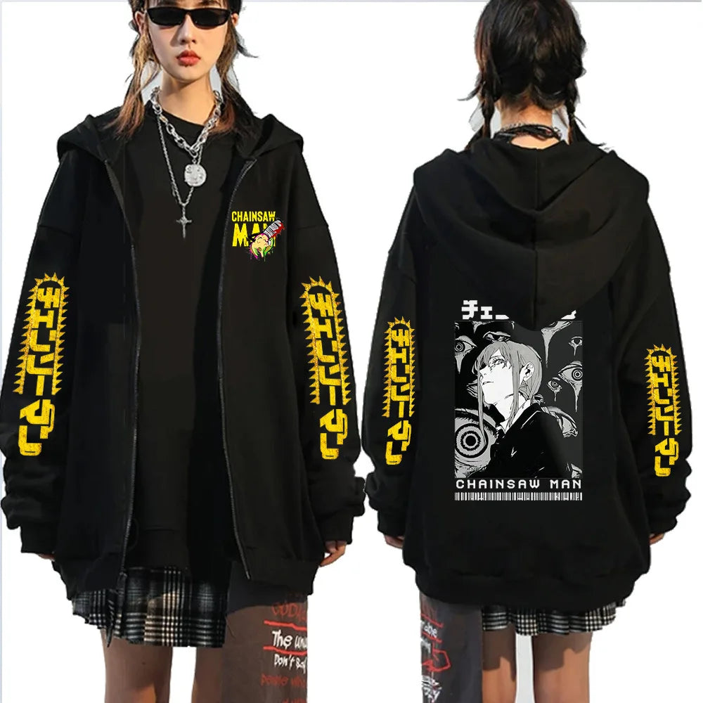 Chainsaw Man: Denji Demon Hoodie Men Anime Zip Up Hoodies Print Anime