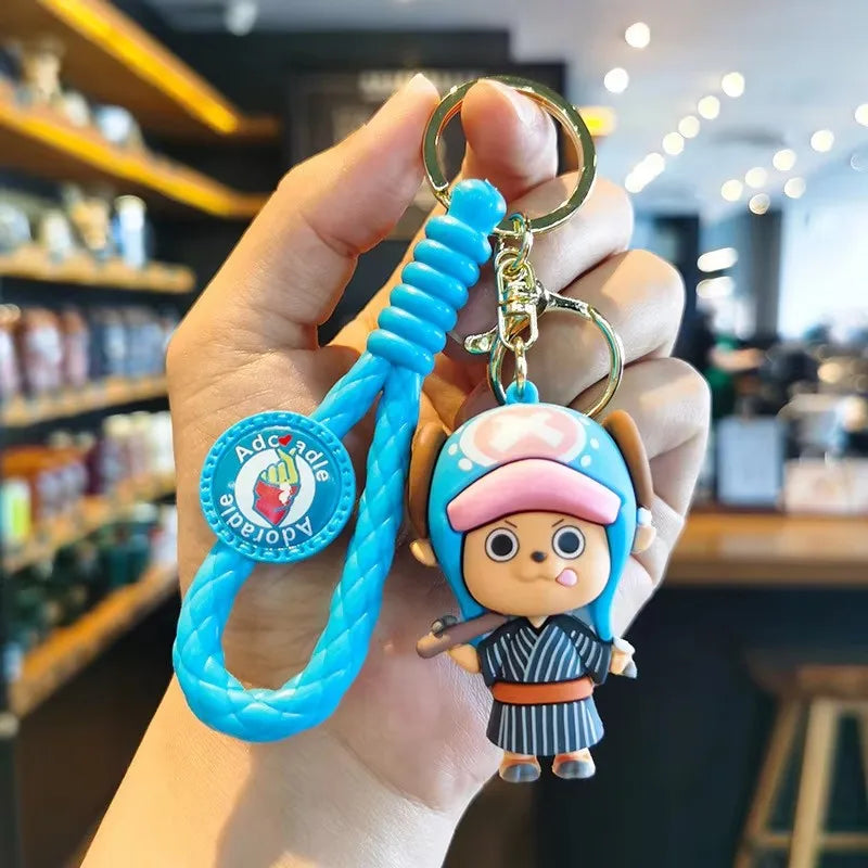 One Piece:MINISO  keychain pendant cartoon Luffy Dragon anime doll creative car keychain bag pendant accessories children's gift