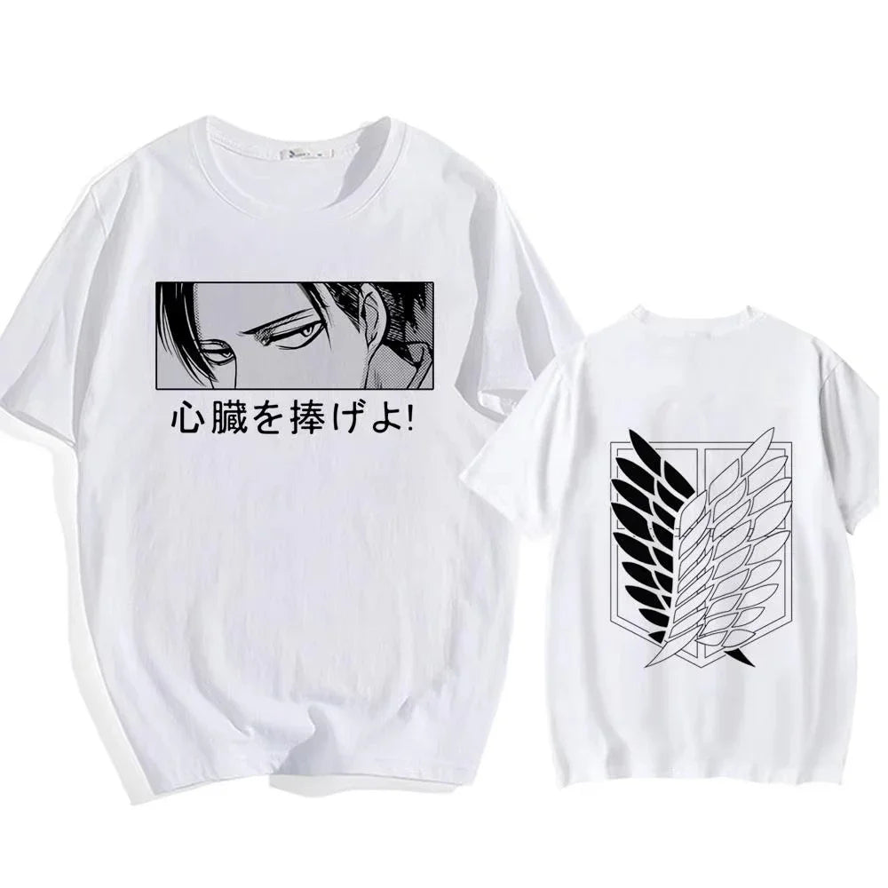 Attack on Titan: Streetwear Men's T Shirt Eren Yeager Shingeki No Kyojin  Anime Summer Cotton Women Tops Tees Casual High Quality