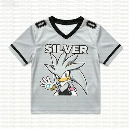Sonic The Hedgehog: Summer Boy's Girls Casual Sports Style Sonic Print Short Sleeve V-Neck Men's Women's Casual T-shirt Tops