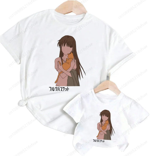 Fruits Basket: Kawaii Kyo Sohma Cartoon Fashion T T-shirt Kids Summer O-Neck Tops Tshirt