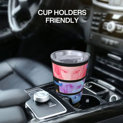 KPop Demon Hunters - Derpy  Insulated Tumbler with Lid Vacuum Thermal Mug Outdoor Travel Car Bottle Cup, 20oz