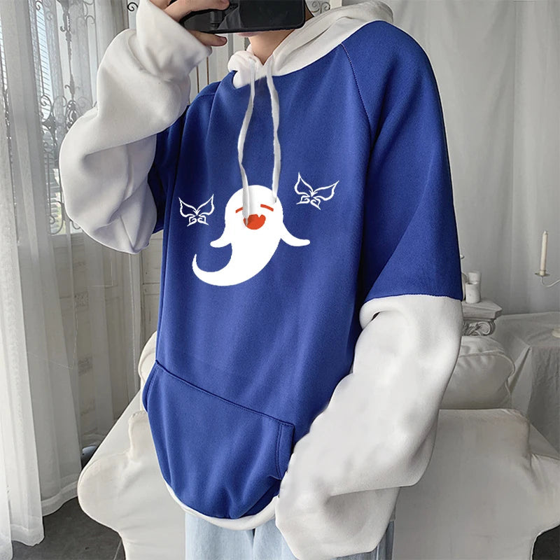 Genshin Impact: Harajuku Game Hoodies Men Xiao Mask Fangs Aesthetic Print Sweatshirt Long Winter Plus Size Streetwear Pullover