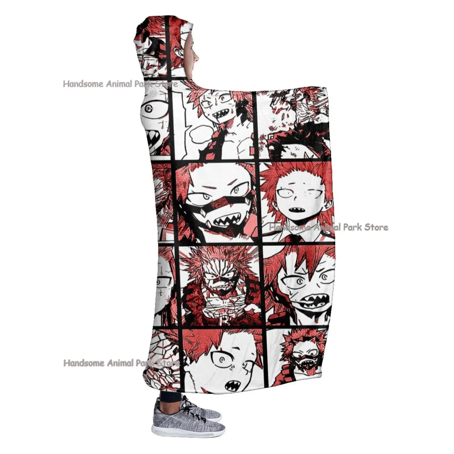 My Hero Academia: Collage Soft Warm Hooded Blanket Kirishima Tamaki Amajiki Kaminari Denki Midoriya Izuku