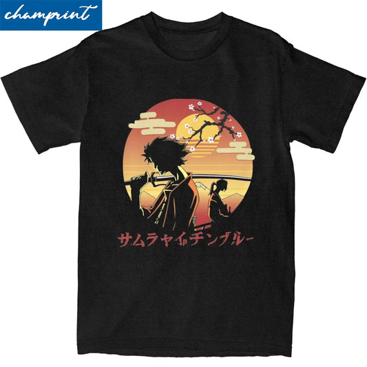 Samurai Champloo: Mugen And Jin T Shirts 100% Cotton Clothing Novelty Short Sleeve Round Neck Tees Plus Size T-Shirt