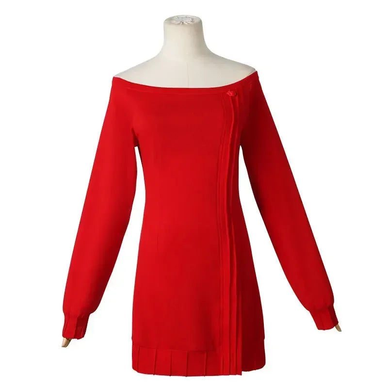 Spy x Family: Yor Forger Cosplay Long Red Knitting Sweater Costume Anime Spy family Women's Wear