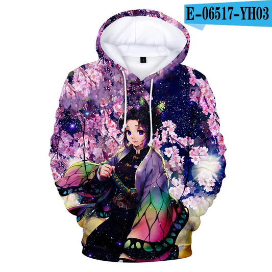 Demon Slayer: Kimetsu No Yaiba Hoodies Sweatshirts Black White Checkered Pattern Full Hoodies Casual