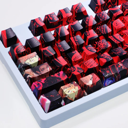 Jujutsu Kaisen: KEY CAPS ONLY: Mechanical Five Sides Dye Subbed PBT Keycap Japanese Cartoon 108 Key Cherry Gamer Key Caps