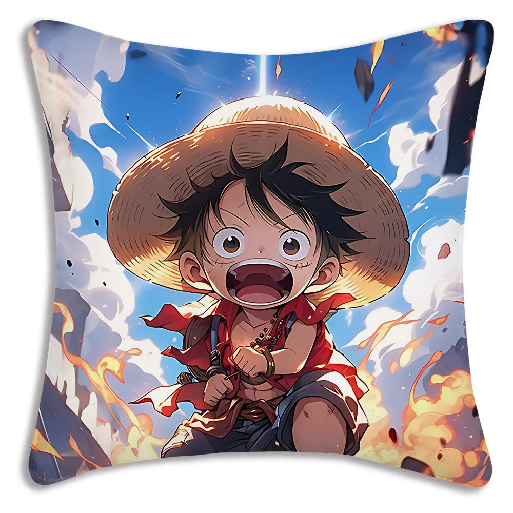 One Piece: Pillow Covers Sofa Decorative Home Double-sided Printing Short Plush Cute Cushion Cover