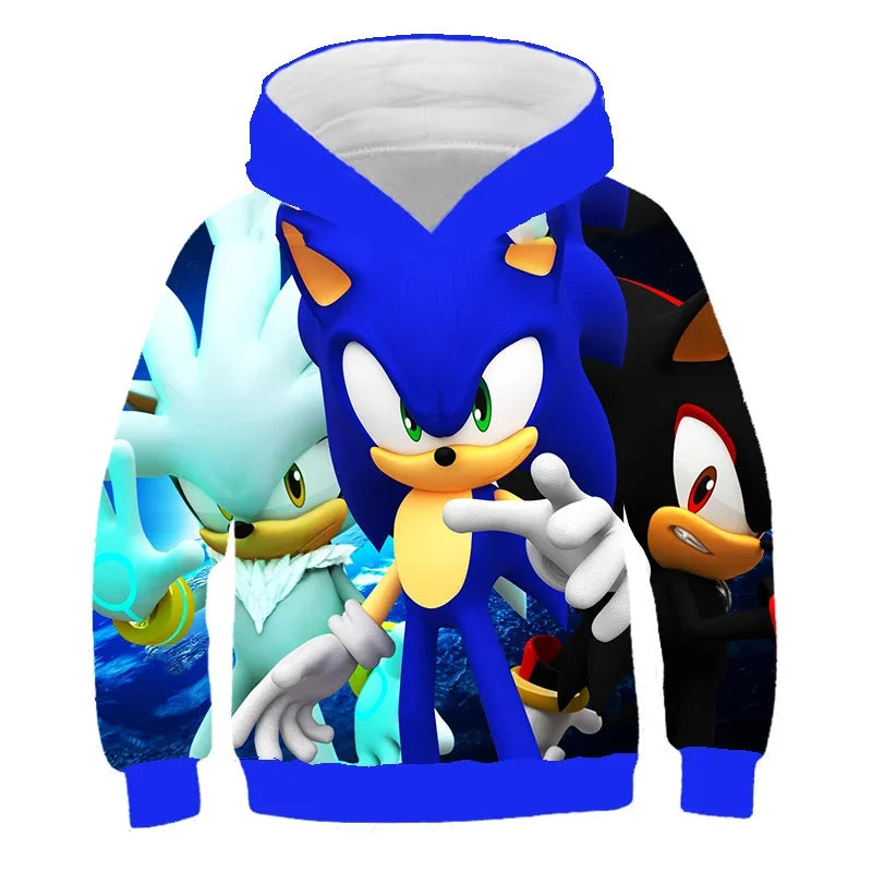 Sonic The Hedgehog: Children's Clothes Fashion Sonic Hoodie For Kids Boys Girls Children Autumn Long Sleeve Printed Anime Sweatshirts Cool Tops Tees