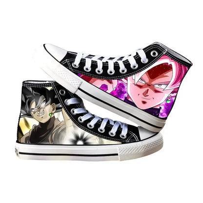 Dragon Ball:  Hand-painted graffiti printing men's high-top canvas shoes goku