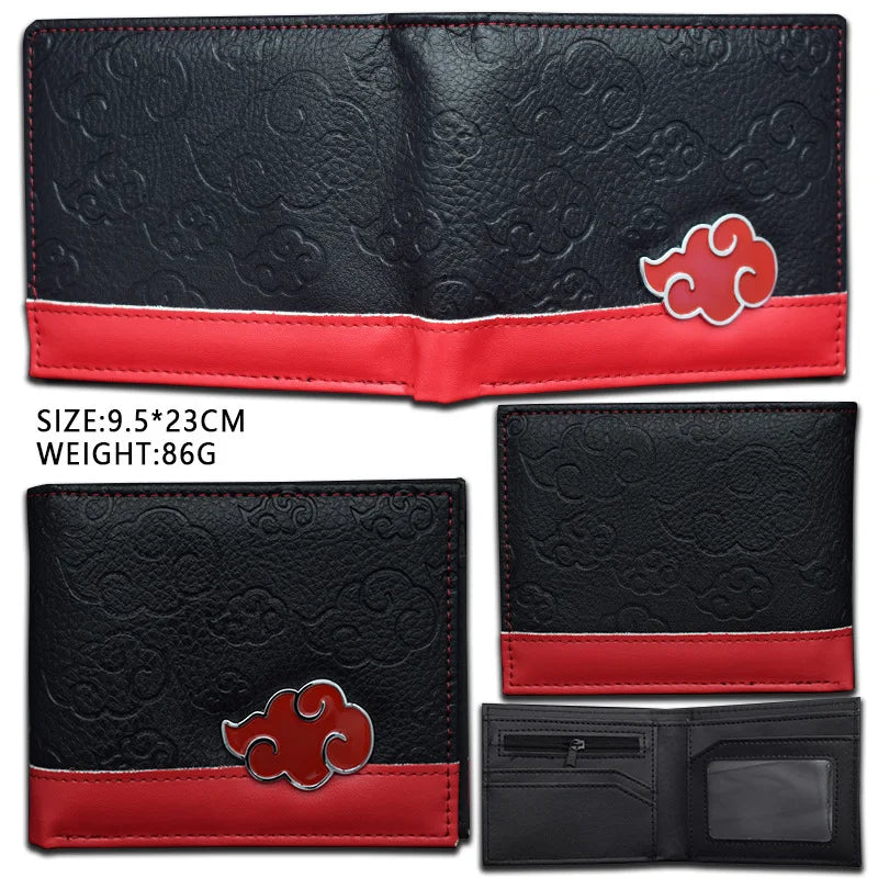 Naruto: Sasuke Cartoon PU Wallet Creative Simple Foldable Coin Purse Multifunctional Card Boys Gift