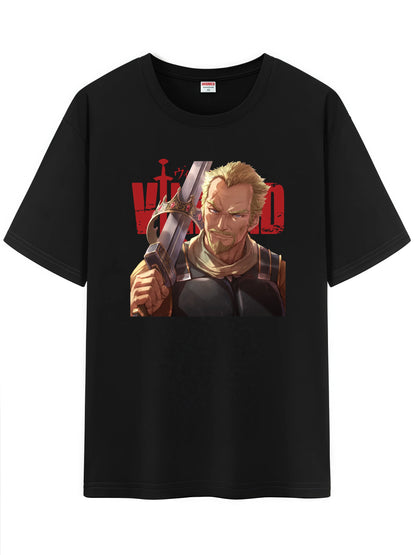 Vinland Saga: Unisex Japanese Pattern T-Shirt,  Character Graphic Short Sleeve Regular Fix Tee Shirt