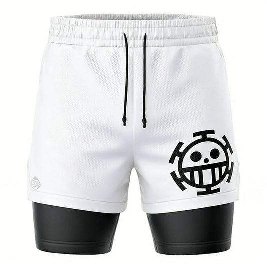 One Piece: Mesh Double-layer Shorts Streetwear Anime Summer 2026 New Y2k Casual Running Gym Workout Quick-drying Pants
