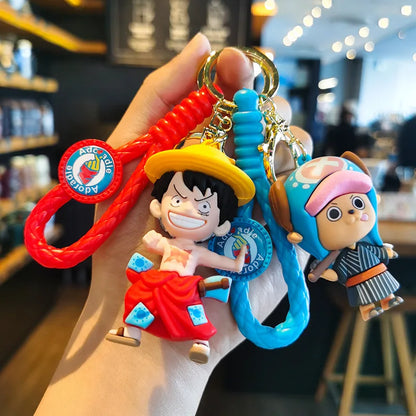One Piece:MINISO  keychain pendant cartoon Luffy Dragon anime doll creative car keychain bag pendant accessories children's gift