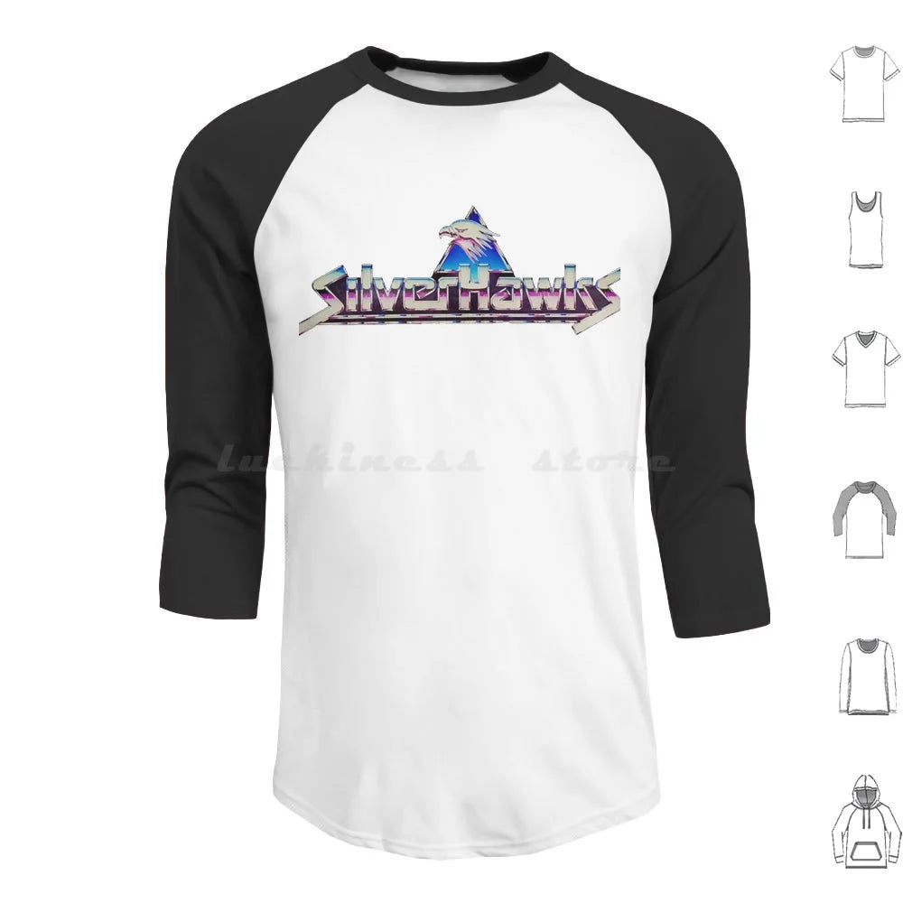 Silverhawks: Logo Hoodies Long Sleeve Thundercats 80s Retro He Man Cartoon Thundercat Vintage Cartoons Silverhawks