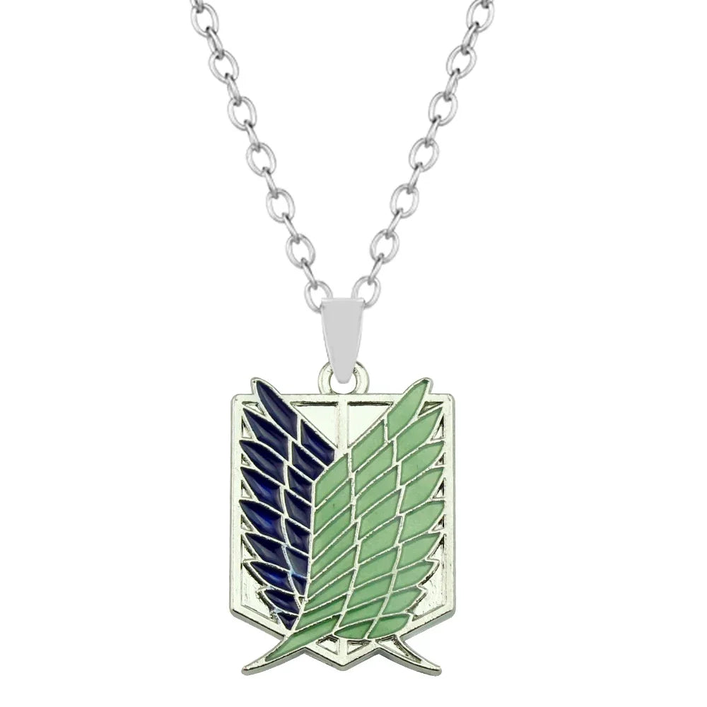 Attack On Titan: Necklace Wings Of Liberty Freedom Scoring Legion Logo Alloy Fluorescent Necklace Fan Gift