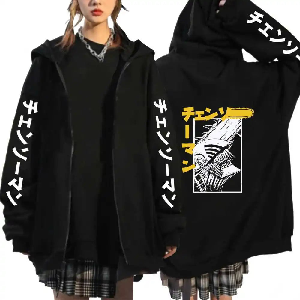 Chainsaw Man: Denji Demon Hoodie Men Anime Zip Up Hoodies Print Anime