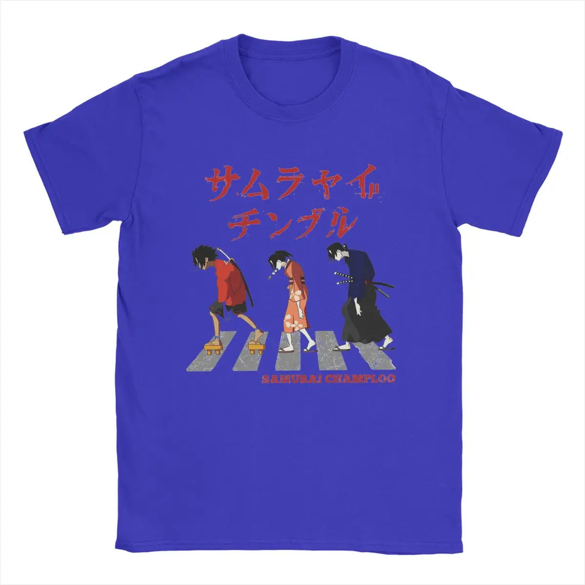 Samurai Champloo: Walking Fuu Mugen Jin T Shirts Men Pure Cotton Funny T-Shirts Round Neck Tees Short Sleeve Clothes Printed