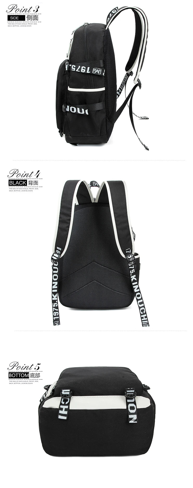 Black Butler: USB Backpack Book Bag Casual Travel Computer Men Women Girl Boys Cosplay Bag Schoolbag Laptop Bags