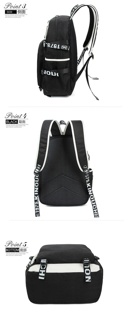 Black Butler: USB Backpack Book Bag Casual Travel Computer Men Women Girl Boys Cosplay Bag Schoolbag Laptop Bags