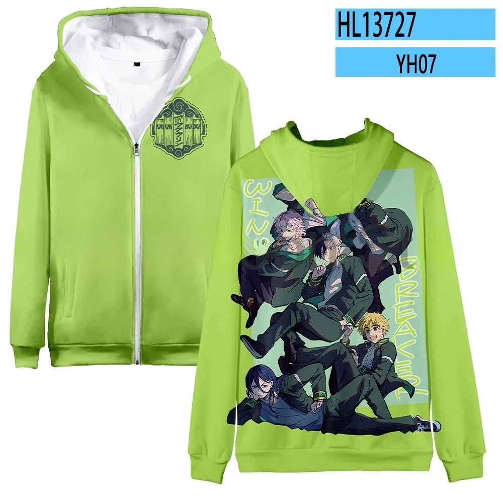 Wind Breaker: Hoodie Hooded Sweatshirts Zipper Jackets Haruka Sakura Jou Togame Graphic Zip Up Casual Fashion Streetwear