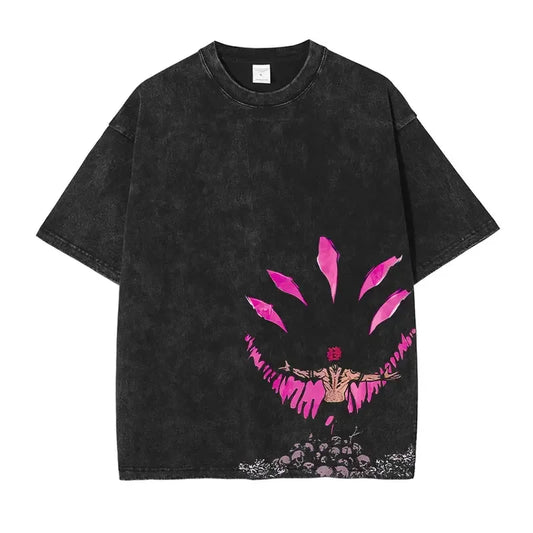 Jujutsu Kaisen: T Shirts Vintage Washed CHOSO T-shirt Oversize Short Sleeve Fushiguro Toji Gojo Saturo Itadori