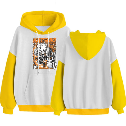 My Hero Academia: Hoodie Bakugou Katsuki Graphic Patchwork Hoodie Men Women Casual Loose Sweatshirts Unisex Streetwear