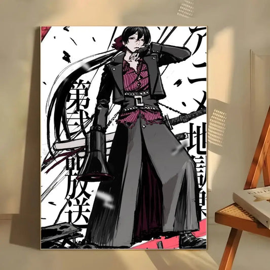 Hell's Paradise: Classic anime  Poster  Self-adhesive Art Waterproof Paper Sticker Coffee House Bar Room Wall Decor